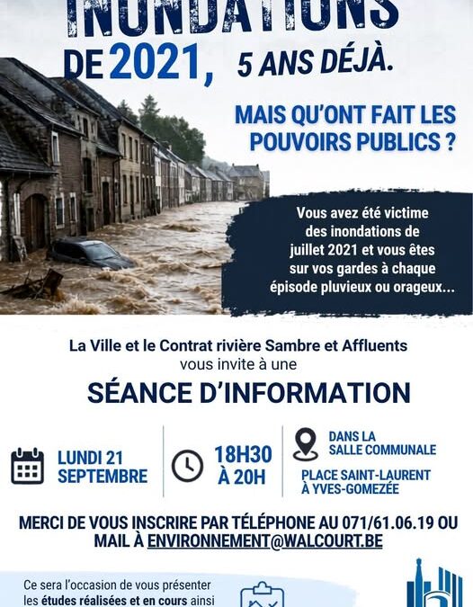 Walcourt : séance d&rsquo;information : Inondation et autodiagnostic de mon habitation